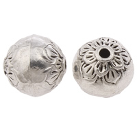 Zinc Alloy Jewelry Beads, Round, plated, with flower pattern lead & cadmium free, 10mm Approx 2mm, Approx 