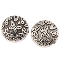 Zinc Alloy Flat Beads, Flat Round, plated, with butterfly pattern lead & cadmium free Approx 1mm, Approx 