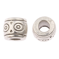 Zinc Alloy Jewelry Beads, Drum, plated lead & cadmium free Approx 2.5mm, Approx 