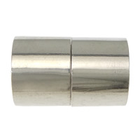 Round Stainless Steel Magnetic Clasp, Column, original color Approx 2mm 