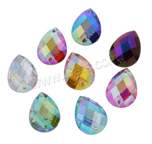 Resin Jewelry Connector, Teardrop, silver color plated, different size for choice & colorful plated & faceted & 1/1 loop, more colors for choice, Hole:Approx 1mm, Sold By Bag