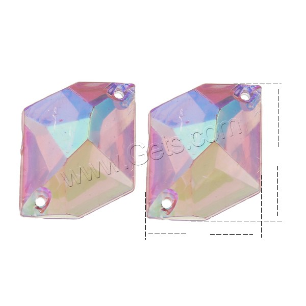 Resin Jewelry Connector, silver color plated, different size for choice & colorful plated & faceted & 1/1 loop, more colors for choice, Hole:Approx 1mm, Sold By Bag