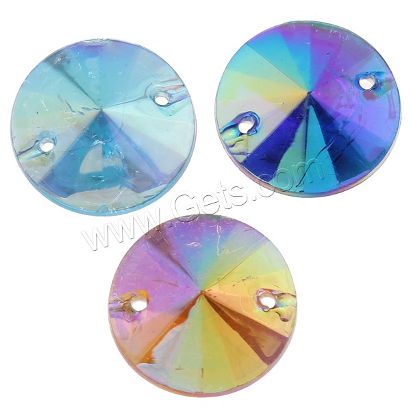 Resin Jewelry Connector, Flat Round, silver color plated, different size for choice & colorful plated & faceted & 1/1 loop, more colors for choice, Hole:Approx 1mm, Sold By Bag