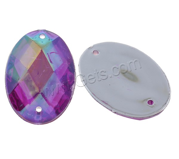 Resin Jewelry Connector, Flat Oval, silver color plated, different size for choice & colorful plated & faceted & 1/1 loop, dark purple, Hole:Approx 1mm, Sold By Bag