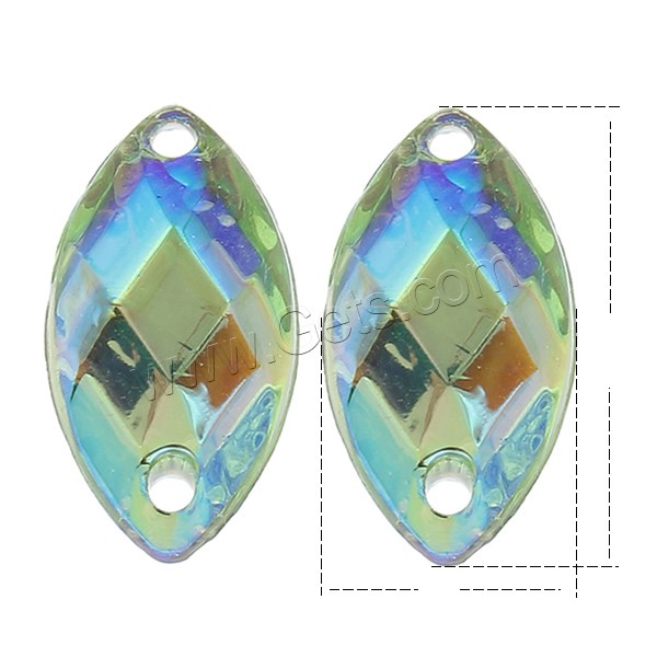 Resin Jewelry Connector, Horse Eye, silver color plated, different size for choice & colorful plated & faceted & 1/1 loop, more colors for choice, Hole:Approx 1mm, Sold By Bag