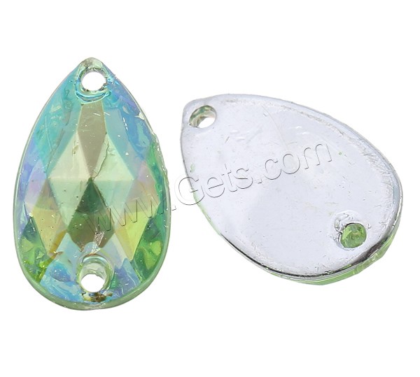 Resin Jewelry Connector, Teardrop, silver color plated, different size for choice & colorful plated & faceted & 1/1 loop, more colors for choice, Hole:Approx 1mm, Sold By Bag