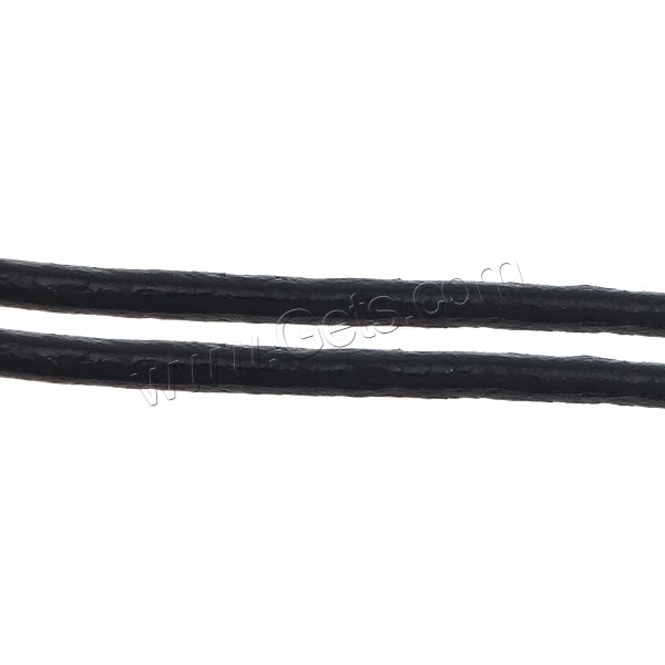 Cowhide Leather Cord, different size for choice, black, 100Yard/Lot, Sold By Lot