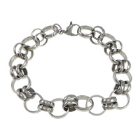 Stainless Steel Chain Bracelets, original color  Approx 8 Inch 