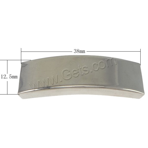 découverte de bracelet de poignet en acier inoxydable, rectangle, Personnalisé, couleur originale, 38x12.5x5mm, Trou:Environ 10.5x3.5mm, Vendu par PC
