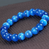 Cats Eye Bracelets, Round blue Approx 7.5 Inch 