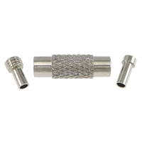Brass Screw Clasp, Tube, plated, textured Approx 3mm,1mm 