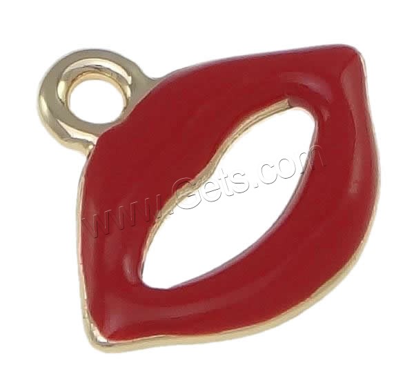 Zinc Alloy Lip Pendant, plated, enamel & hammered, more colors for choice, nickel, lead & cadmium free, 17.5x15x2mm, Hole:Approx 2mm, Sold By PC