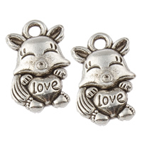 Zinc Alloy Animal Pendants, Fox, word love, plated lead & cadmium free Approx 2mm, Approx 