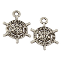 Zinc Alloy Ship Wheel & Anchor Pendant, plated, nautical pattern lead & cadmium free Approx 2mm, Approx 