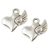Zinc Alloy Heart Pendants, Winged Heart, plated lead & cadmium free Approx 2mm, Approx 