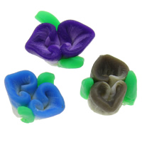Flower Polymer Clay Beads, handmade 12mm Approx 1-1.5mm 