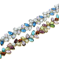 Harz Perlen Kette, mit Eisenkette & Messing, plattiert, handgefertigt & facettierte, keine, 22x10x7mm, verkauft von Yard