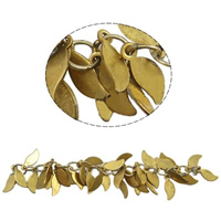 Handmade Brass Chain, Leaf, plated 