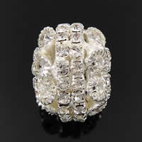 Ball Rhinestone Spacer, Brass, Rondelle, plated, with rhinestone & hollow Approx 5mm 