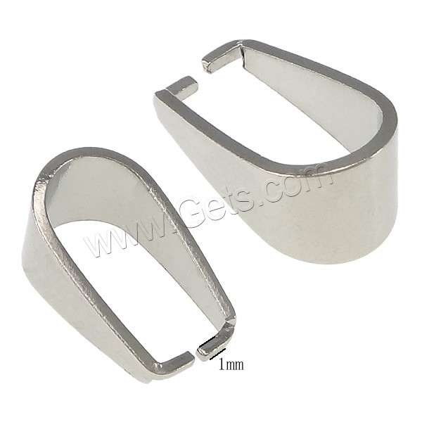 Stainless Steel Snap on Bail, different size for choice, original color, Sold By PC