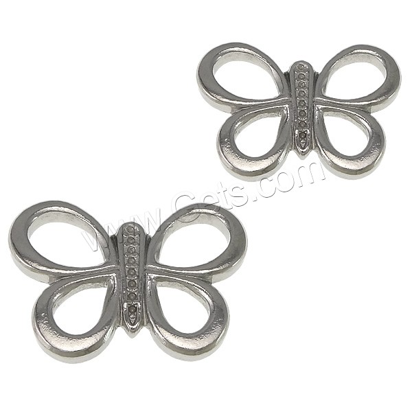 Stainless Steel Connector Setting, Butterfly, different size for choice, original color, Inner Diameter:Approx 1mm, Sold By PC