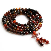108 Mala Beads, Miracle Agate, with nylon elastic cord & Buddhist jewelry 