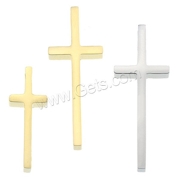 Stainless Steel Cross Pendants, plated, different size for choice, more colors for choice, Hole:Approx 2.5mm, Sold By PC
