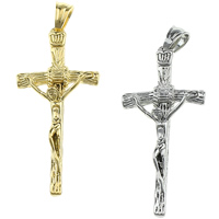 Acier inoxydable Saint pendentif, Crucifix, Placage, plus de couleurs à choisir Environ Vendu par PC