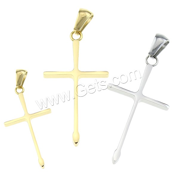 Stainless Steel Cross Pendants, plated, different size for choice, more colors for choice, Hole:Approx 3x5mm, Sold By PC