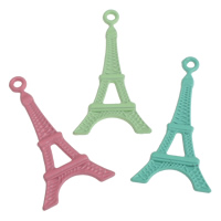 Conception de pendentifs en alliage de zinc, Tour Eiffel, peinture, plus de couleurs à choisir, protéger l'environnement, sans nickel, plomb et cadmium Environ 2mm, Vendu par PC