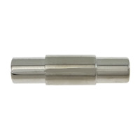 Round Stainless Steel Magnetic Clasp, Tube, plated, Customized Approx 3mm 