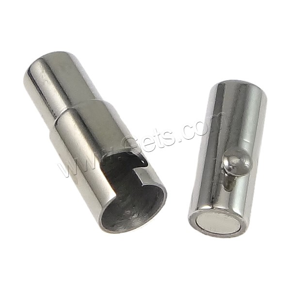 Round Stainless Steel Magnetic Clasp, Tube, plated, Customized, more colors for choice, 17x5mm, Hole:Approx 3mm, Sold By PC