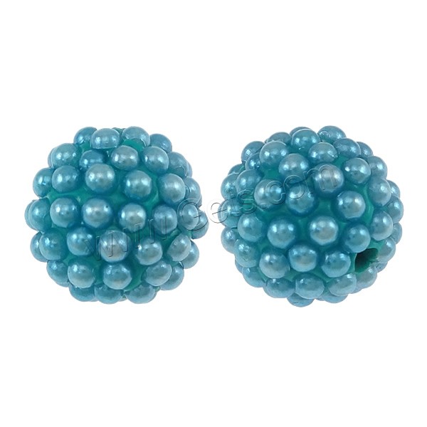 Bijoux Perles en résine, Clay Pave, avec perle résine, Rond, normes différentes pour le choix & semi-foré, plus de couleurs à choisir, Trou:Environ 1mm, Vendu par PC