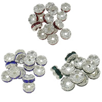 Wave Rondelle Rhinestone Spacer, Iron, Flower, silver color plated, with rhinestone nickel, lead & cadmium free Approx 1.5mm 