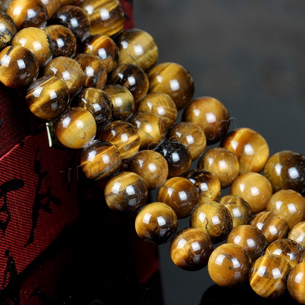 Tiger Eye Beads, Round, natural, different size for choice, yellow, Grade AB, Length:Approx 15 Inch, Sold By Strand