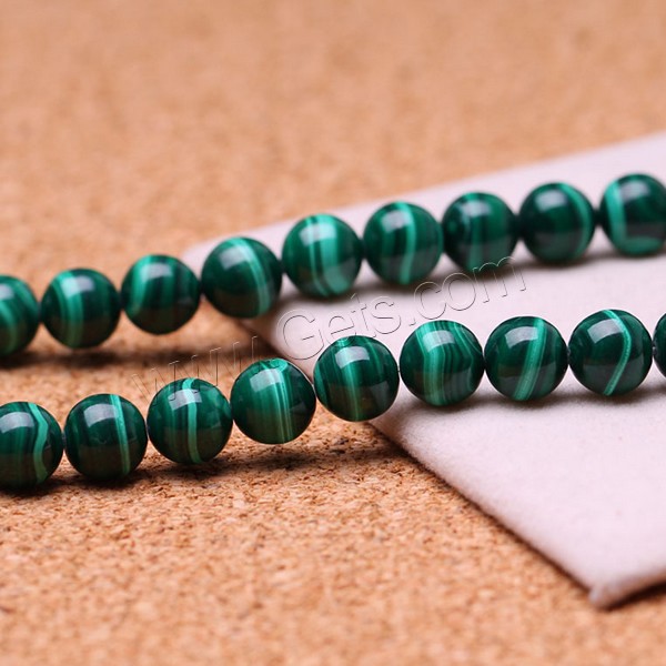 Natural Malachite Beads, Round, different size for choice, Grade AAAAA, Length:Approx 15 Inch, Sold By Strand