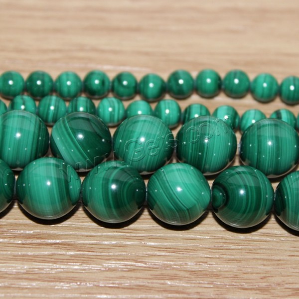 Natural Malachite Beads, Round, different size for choice, Grade AAAAA, Length:Approx 15 Inch, Sold By Strand
