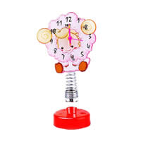 Table Watch Decoration, PC Plastic, with Glass, Sheep, platinum color plated, multi-colored, approx 140mm 