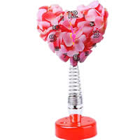 Table Watch Decoration, PC Plastic, with Zinc Alloy, Heart, platinum color plated, with flower pattern, approx 140mm 