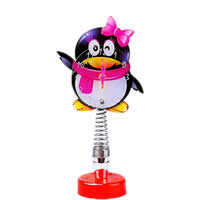 Table Watch Decoration, PC Plastic, with Zinc Alloy, Penguin, platinum color plated, approx 140mm 
