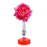 Table Watch Decoration, PC Plastic, with Zinc Alloy, Flower, platinum color plated, approx 140mm 