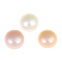 Perlas Freshwater Perforadas, Perlas cultivadas de agua dulce, Cúpula, perforado medio, más colores para la opción, Grado AA, 11-12mm, agujero:aproximado 0.8mm, 16parespareja/Bolsa, Vendido por Bolsa