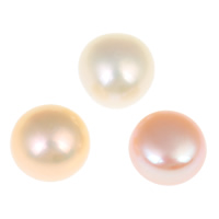 Perles nacres de culture d'eau douce demi percées , perle d'eau douce cultivée, dôme, semi-foré, plus de couleurs à choisir, Niveau AA, 7-7.5mm Environ 0.8mm Vendu par sac