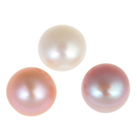 Half Drilled Cultured Freshwater Pearl Beads, Dome, natural, half-drilled Grade AAA, 9.5-10mm Approx 0.8mm 
