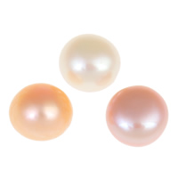Perles nacres de culture d'eau douce demi percées , perle d'eau douce cultivée, dôme, naturel, semi-foré, plus de couleurs à choisir, grade AAA, 10-10.5mm Environ 0.8mm Vendu par sac