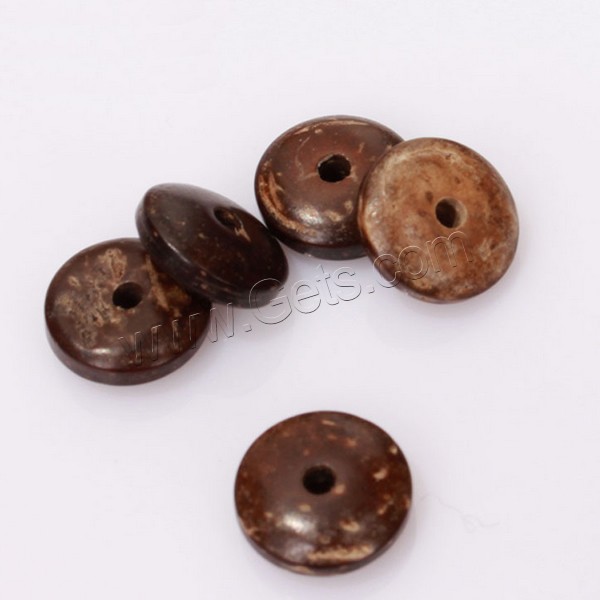 Coconut Beads, Coco, Flat Round, natural, different size for choice, Sold By PC