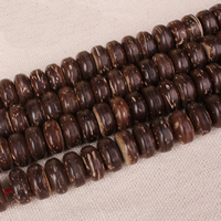 Kokos Perlen, Kokosrinde, Rondell, 10x5mm, Bohrung:ca. 2mm, verkauft von PC