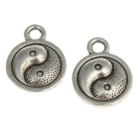 Zinc Alloy Flat Round Pendants, plated, ying yang lead & cadmium free Approx 2mm, Approx 