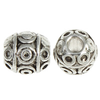 Zinc Alloy Jewelry Beads, Drum, plated lead & cadmium free Approx 1.5mm, Approx 