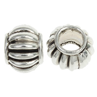 Zinc Alloy European Beads, Drum, plated, without troll & corrugated lead & cadmium free Approx 4mm, Approx 